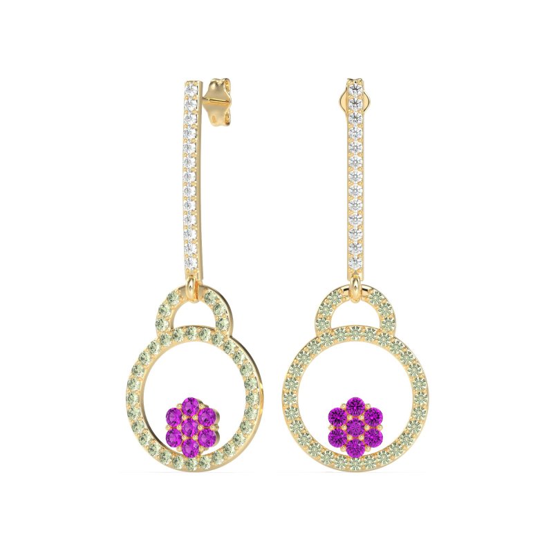 Fashion Circle Cluster Earrings