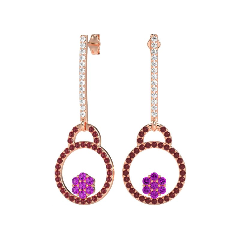 Fashion Circle Cluster Earrings