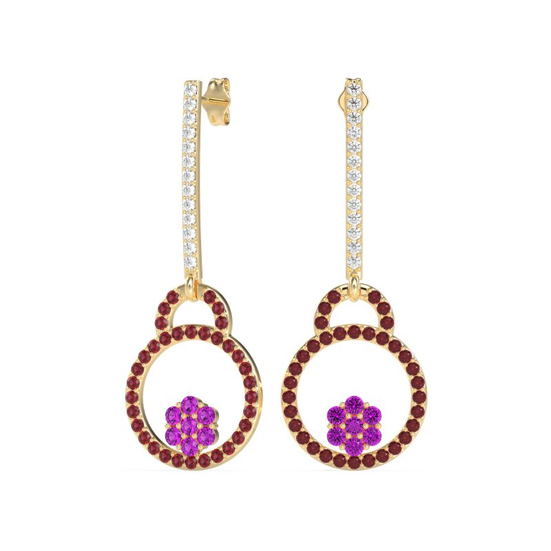 Fashion Circle Cluster Earrings