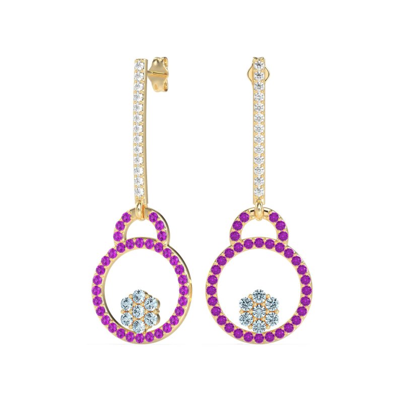 Fashion Circle Cluster Earrings