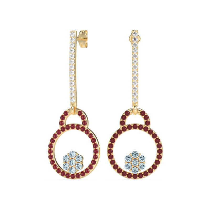 Fashion Circle Cluster Earrings