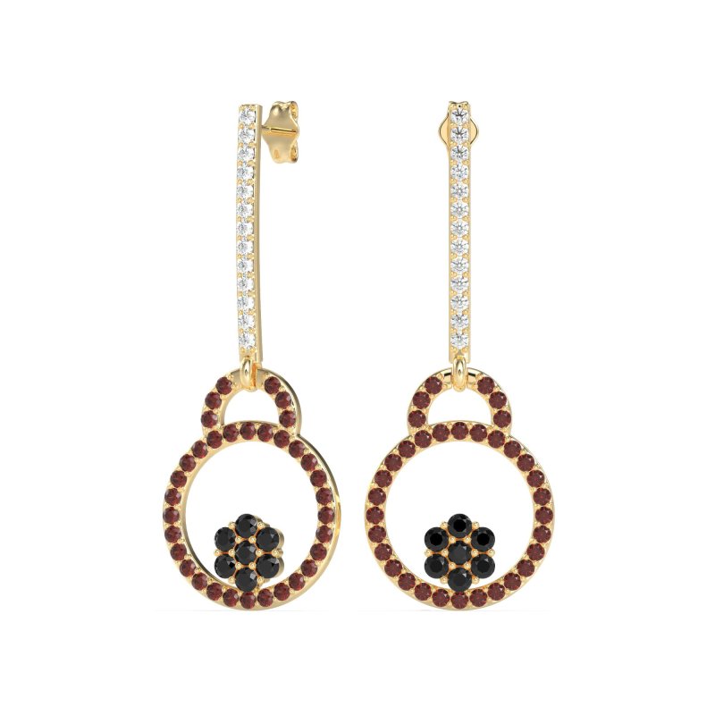 Fashion Circle Cluster Earrings