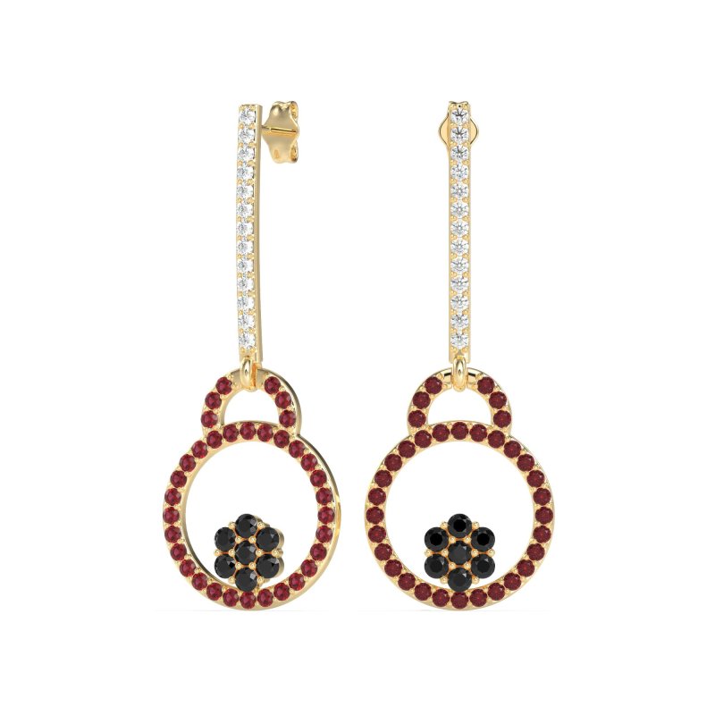 Fashion Circle Cluster Earrings