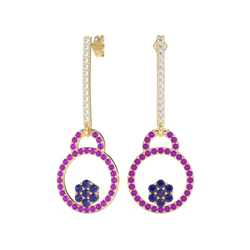 Fashion Circle Cluster Earrings