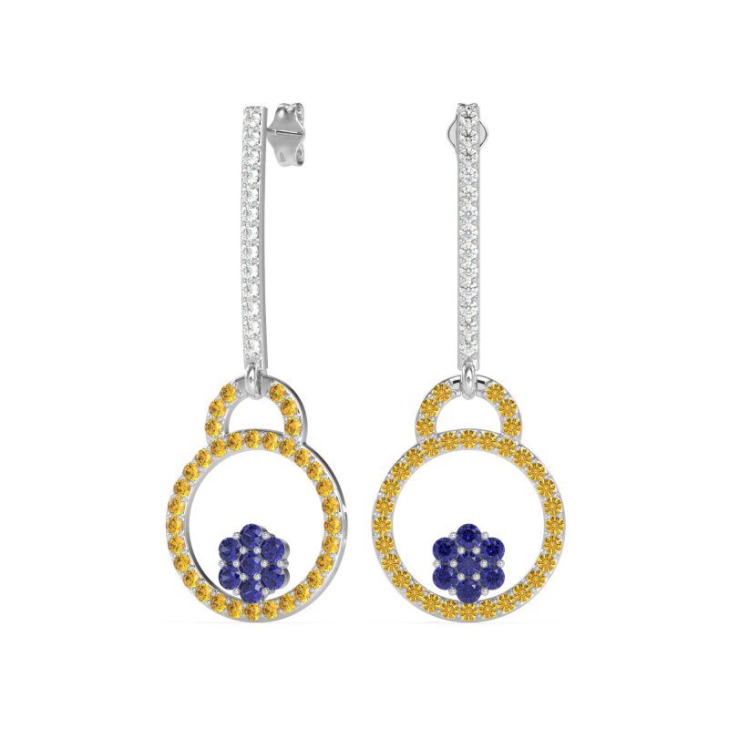 Fashion Circle Cluster Earrings