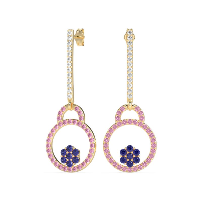 Fashion Circle Cluster Earrings