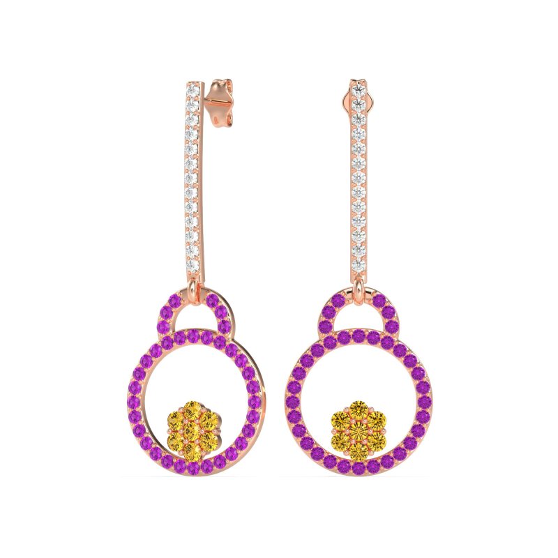 Fashion Circle Cluster Earrings