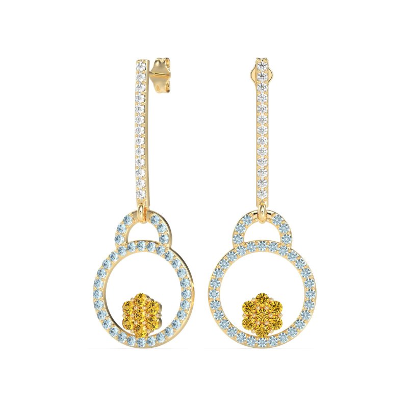 Fashion Circle Cluster Earrings
