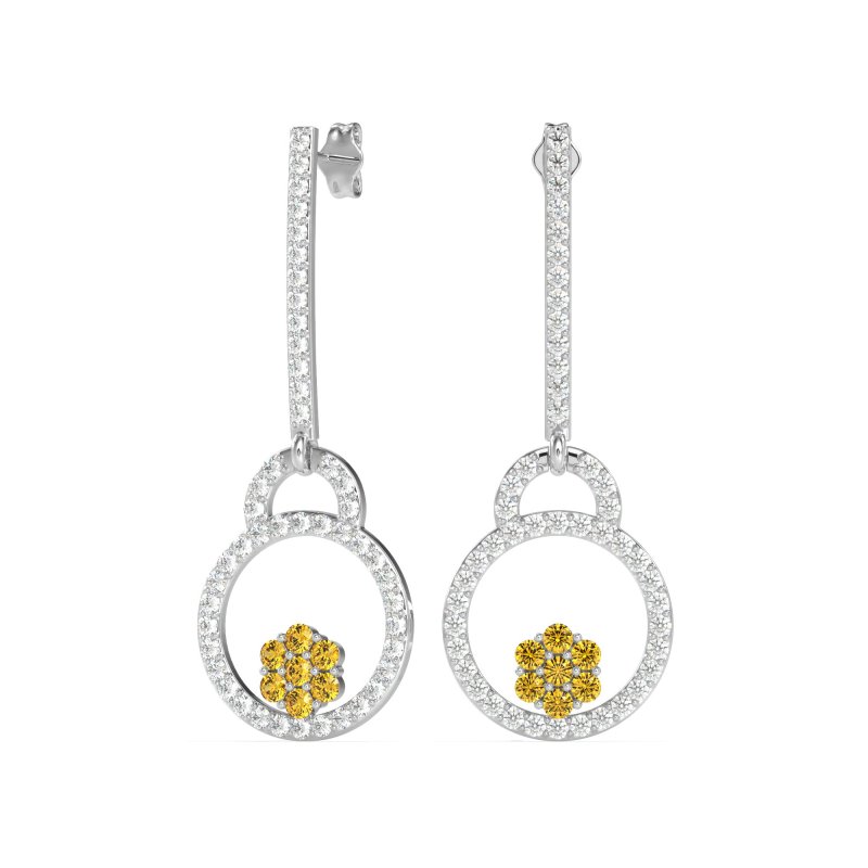 Fashion Circle Cluster Earrings