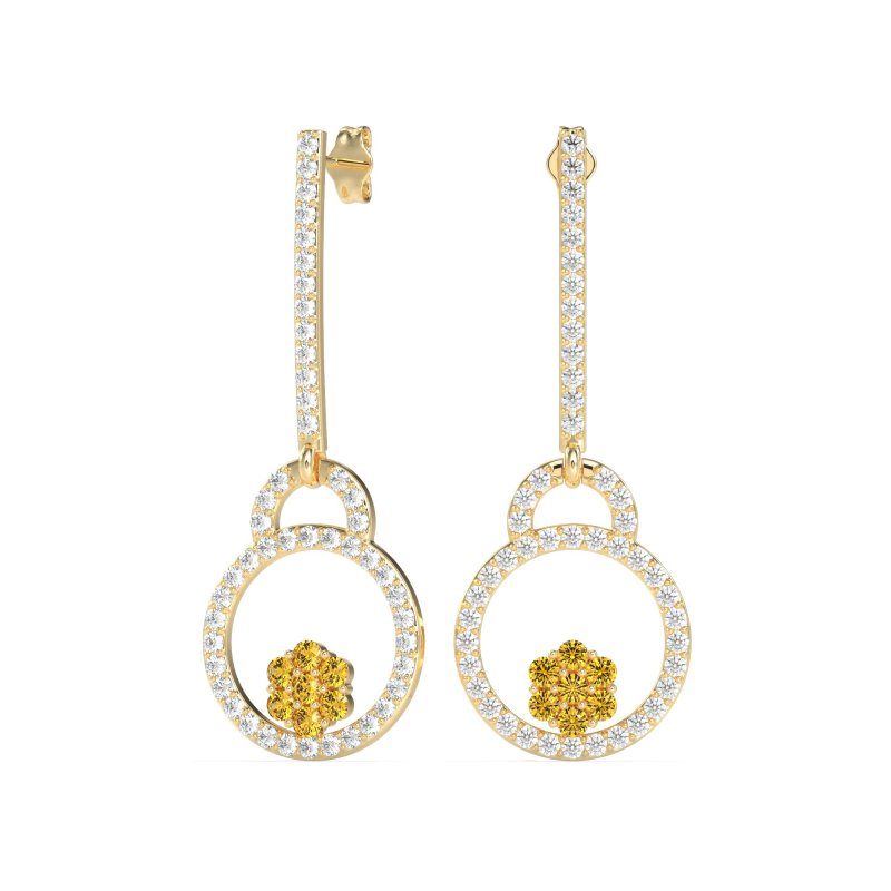 Fashion Circle Cluster Earrings