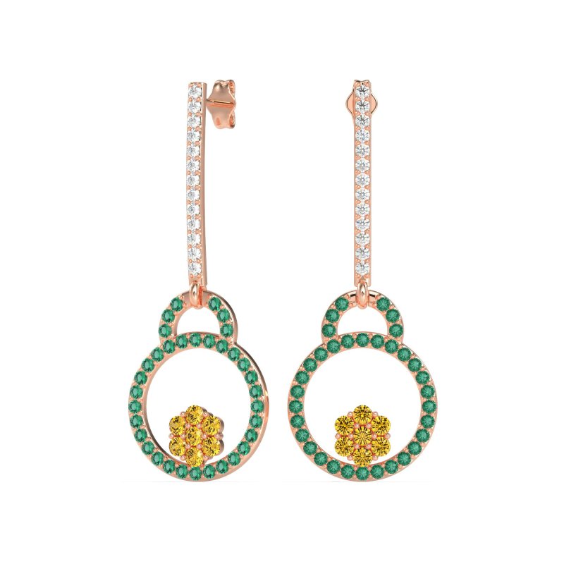 Fashion Circle Cluster Earrings