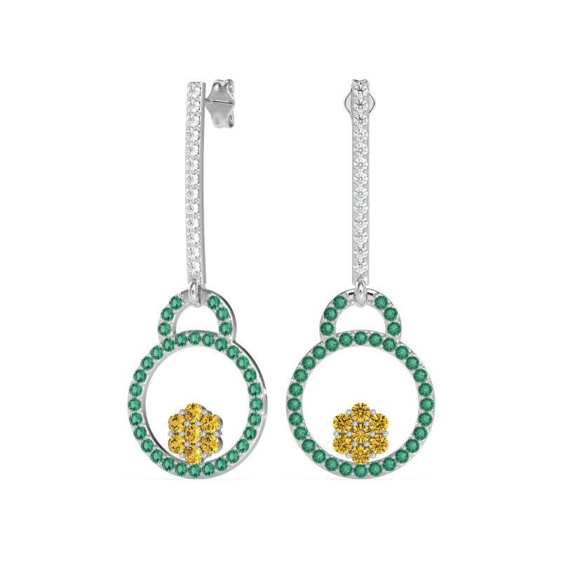 Fashion Circle Cluster Earrings