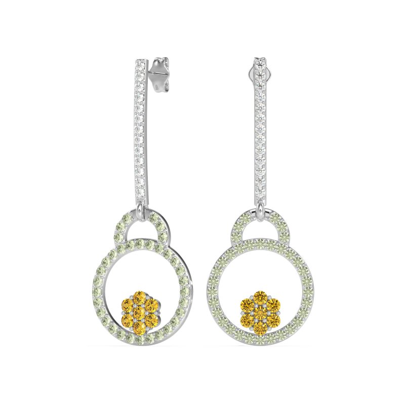 Fashion Circle Cluster Earrings