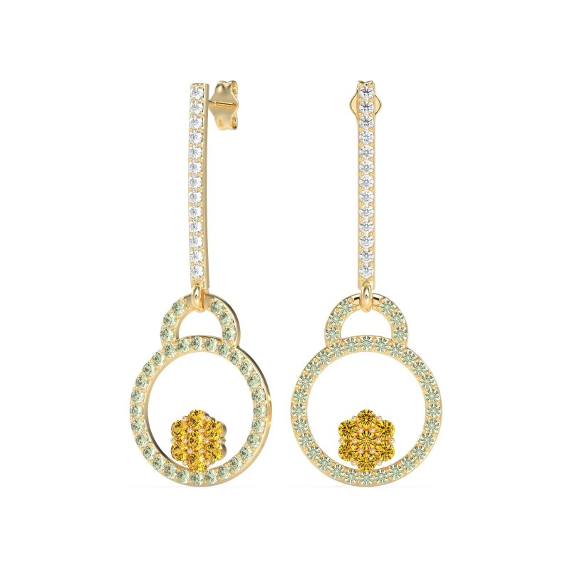 Fashion Circle Cluster Earrings