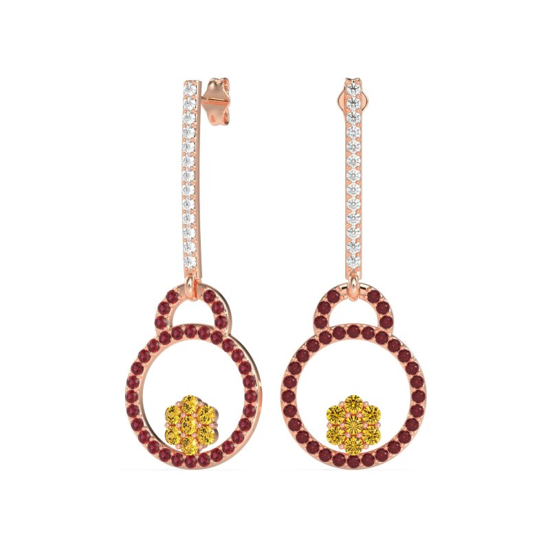 Fashion Circle Cluster Earrings