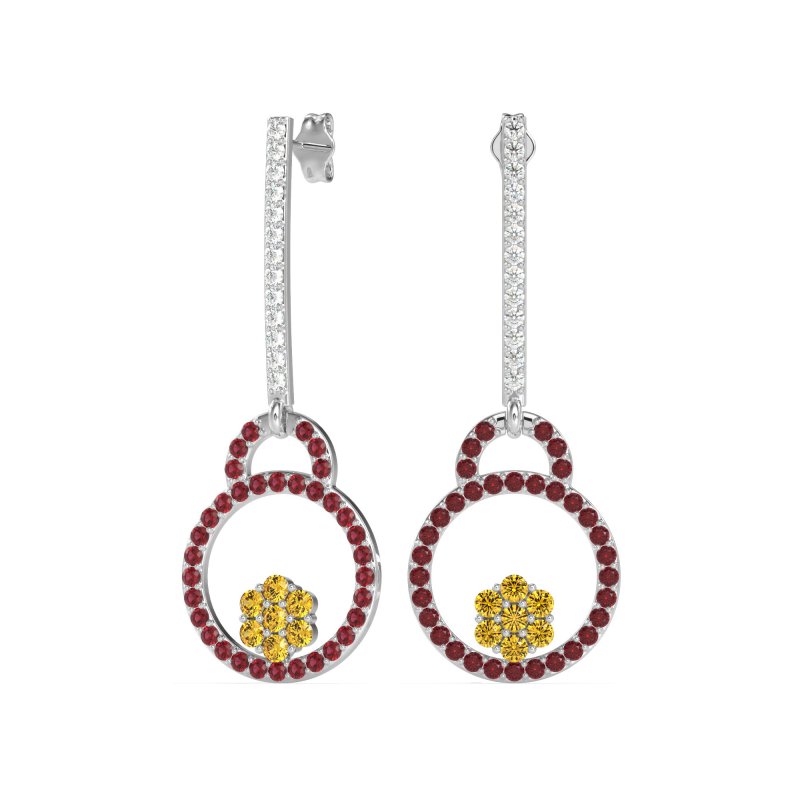 Fashion Circle Cluster Earrings