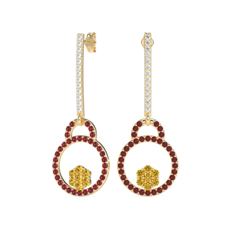 Fashion Circle Cluster Earrings
