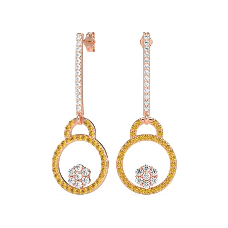 Fashion Circle Cluster Earrings