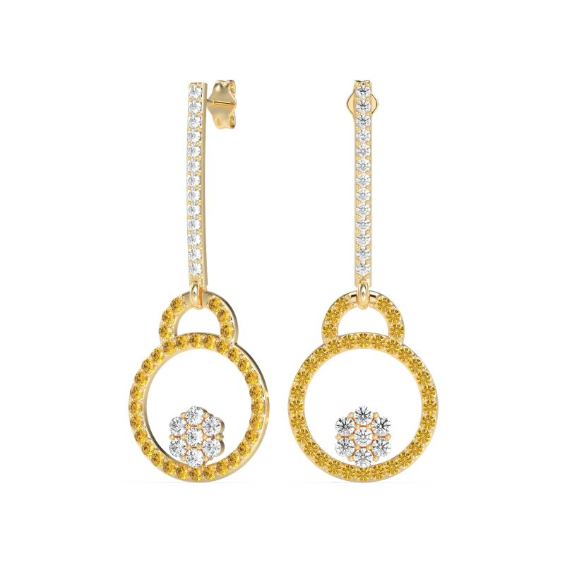 Fashion Circle Cluster Earrings