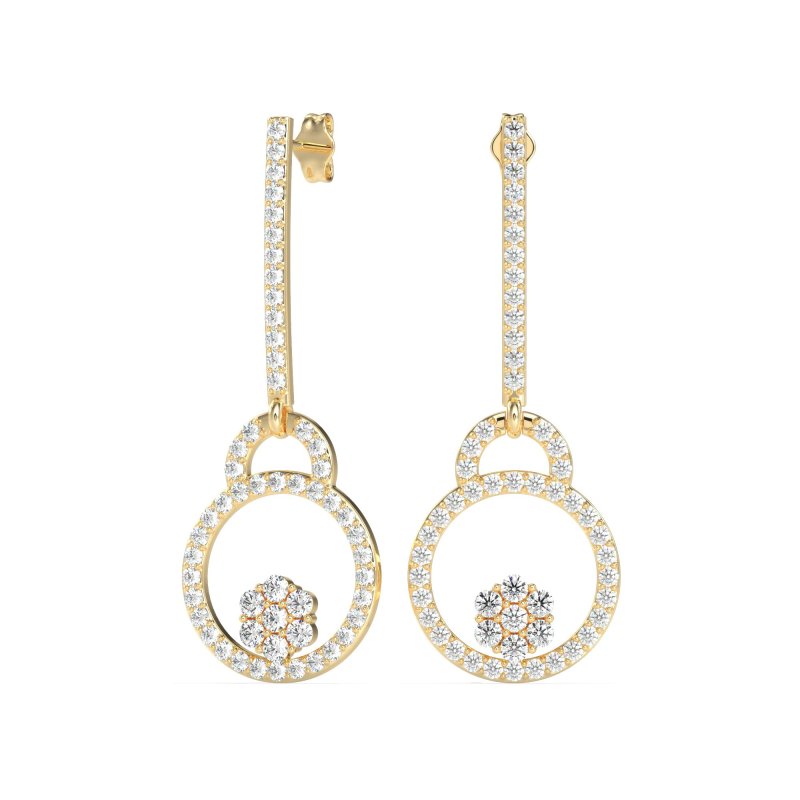 Fashion Circle Cluster Earrings