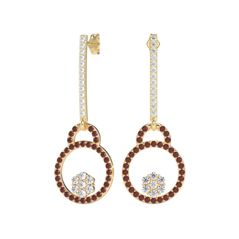 Fashion Circle Cluster Earrings