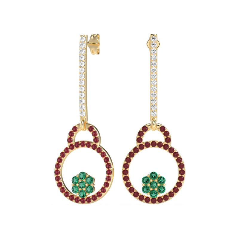 Fashion Circle Cluster Earrings