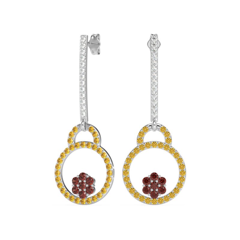 Fashion Circle Cluster Earrings