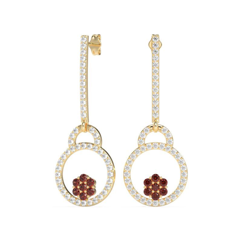 Fashion Circle Cluster Earrings