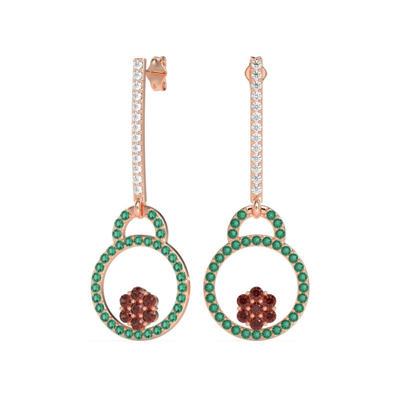 Fashion Circle Cluster Earrings