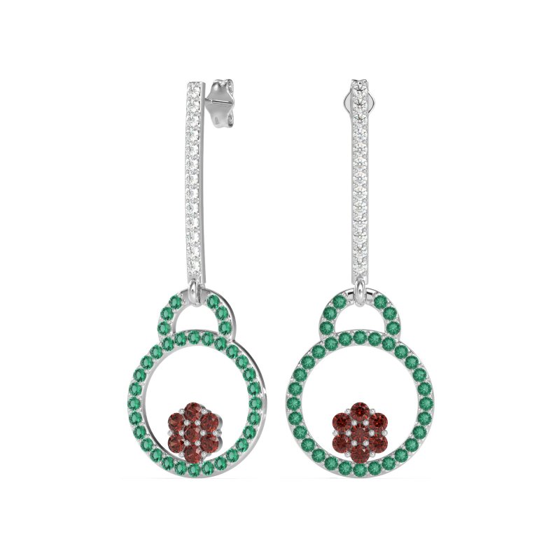 Fashion Circle Cluster Earrings