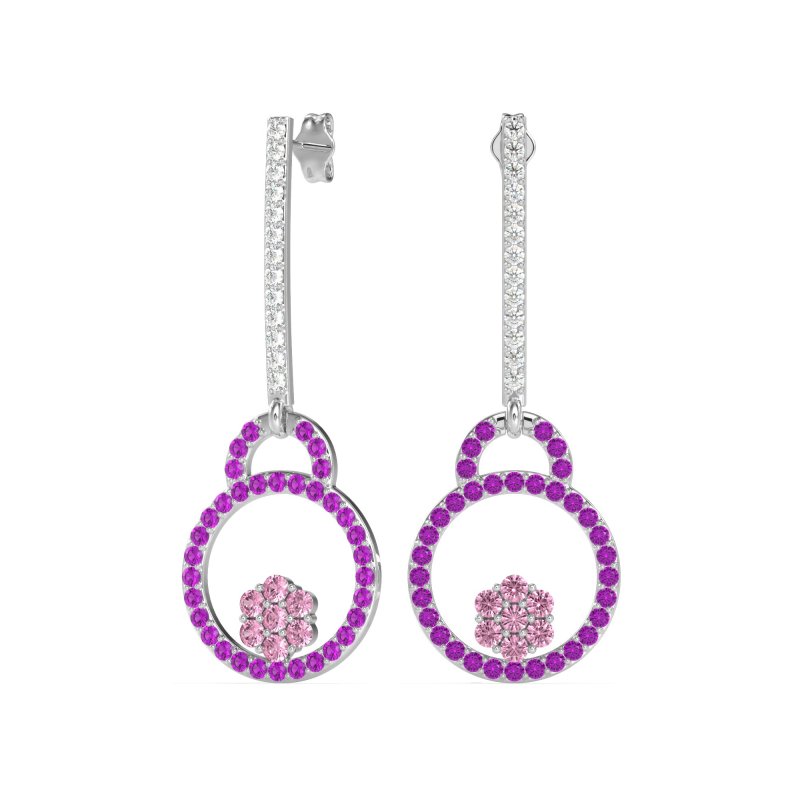Fashion Circle Cluster Earrings