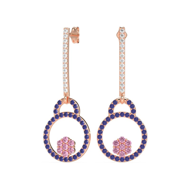 Fashion Circle Cluster Earrings