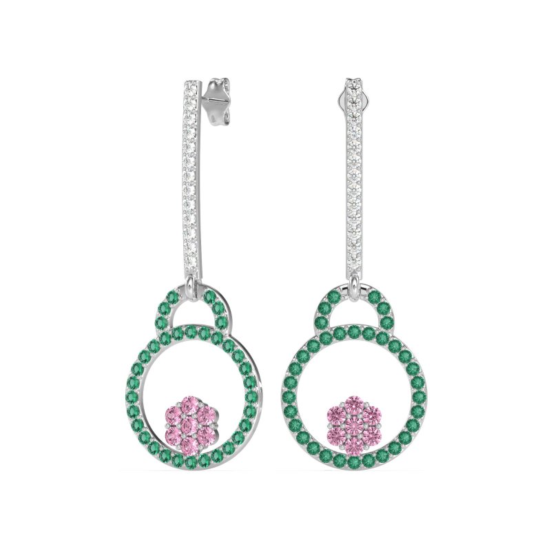 Fashion Circle Cluster Earrings