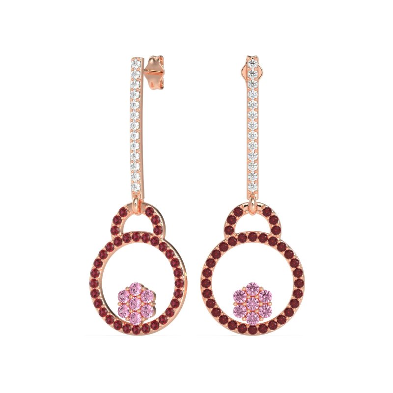 Fashion Circle Cluster Earrings