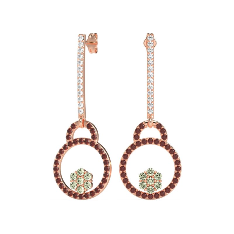 Fashion Circle Cluster Earrings