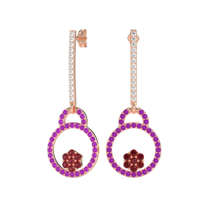 Fashion Circle Cluster Earrings