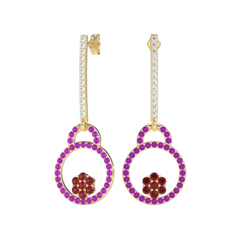 Fashion Circle Cluster Earrings