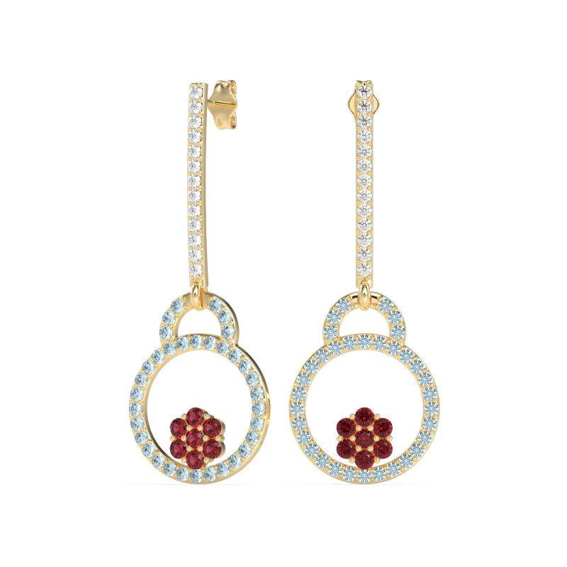 Fashion Circle Cluster Earrings