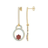 Fashion Circle Cluster Earrings