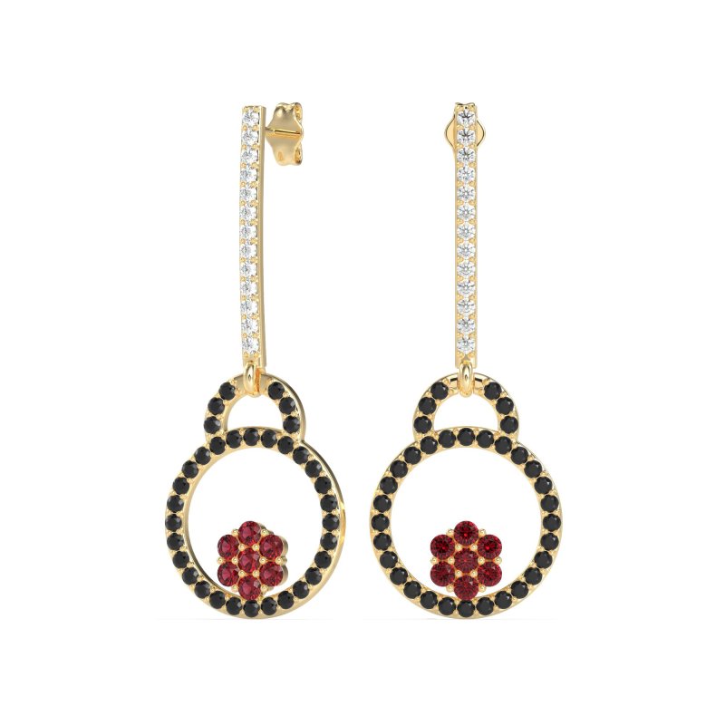 Fashion Circle Cluster Earrings