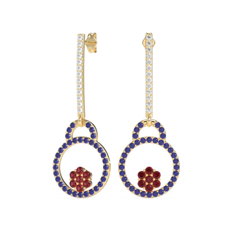Fashion Circle Cluster Earrings