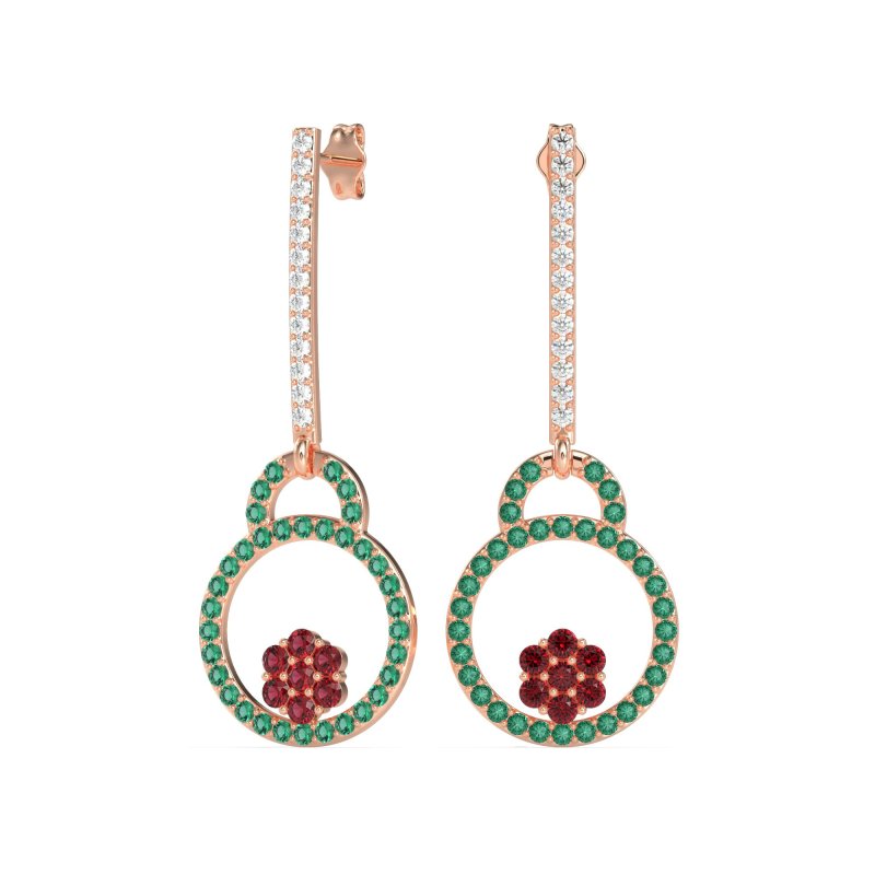 Fashion Circle Cluster Earrings