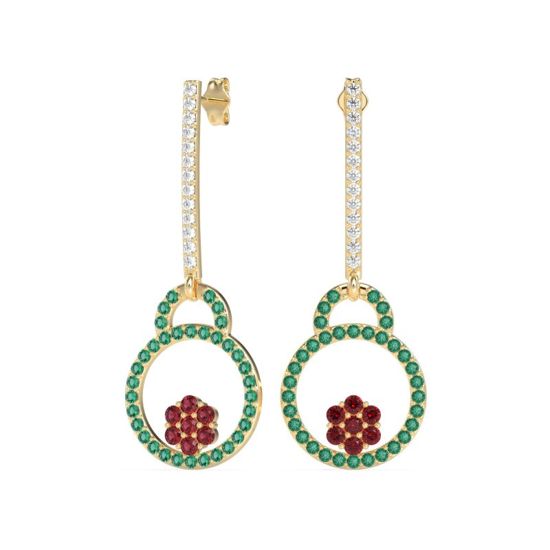 Fashion Circle Cluster Earrings