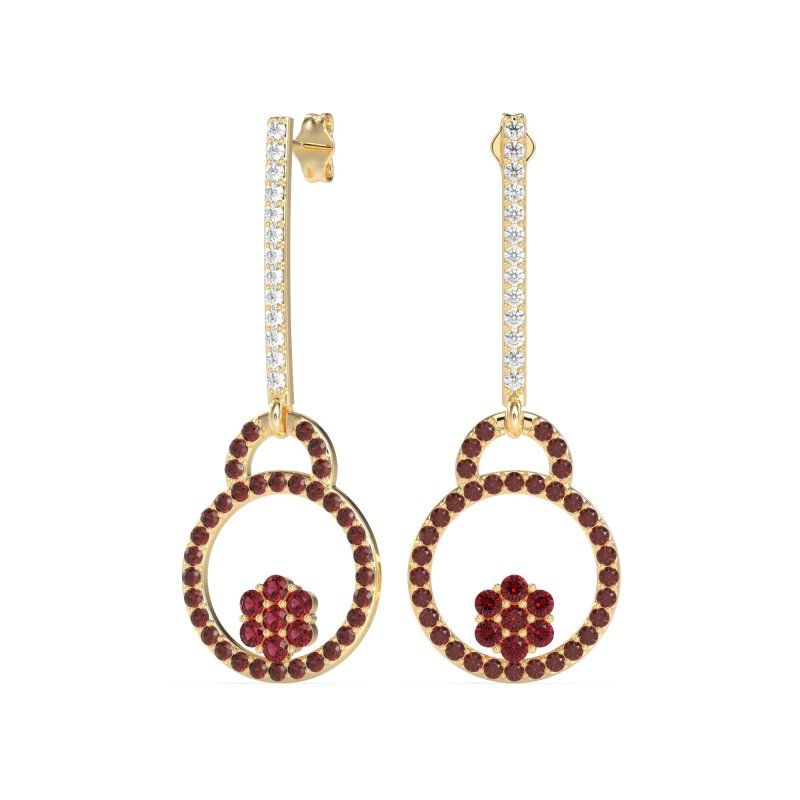 Fashion Circle Cluster Earrings