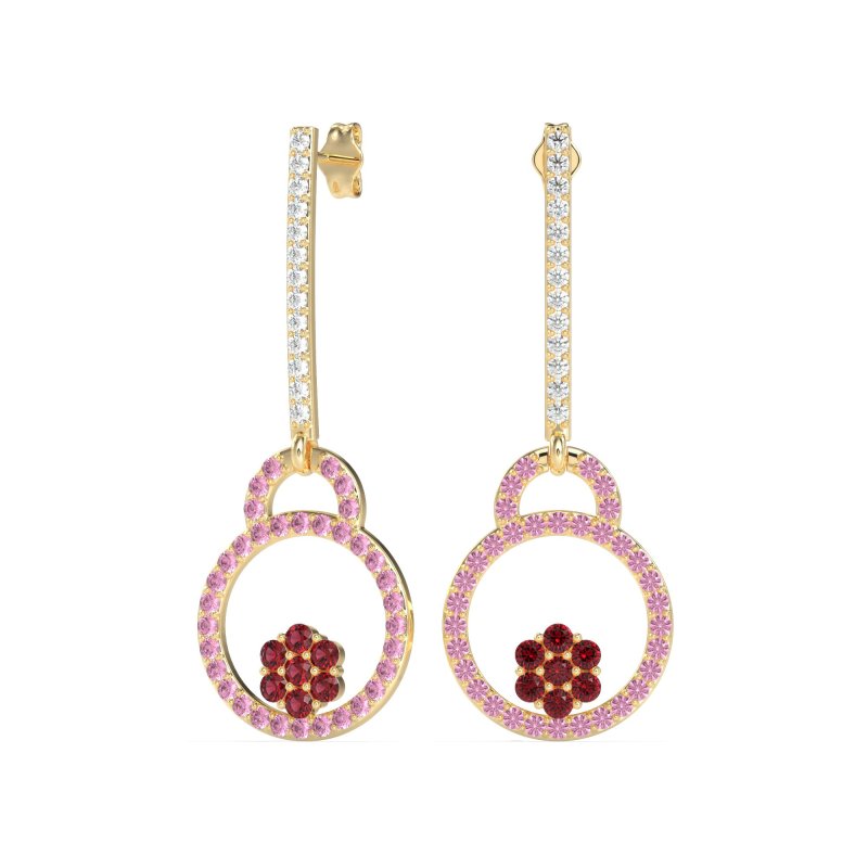 Fashion Circle Cluster Earrings