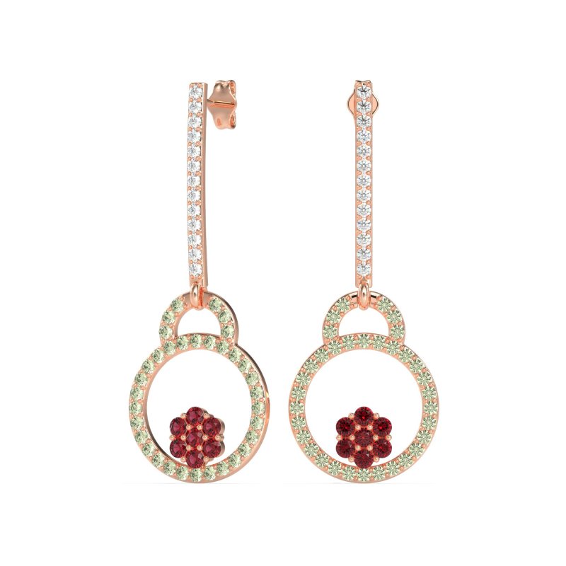 Fashion Circle Cluster Earrings