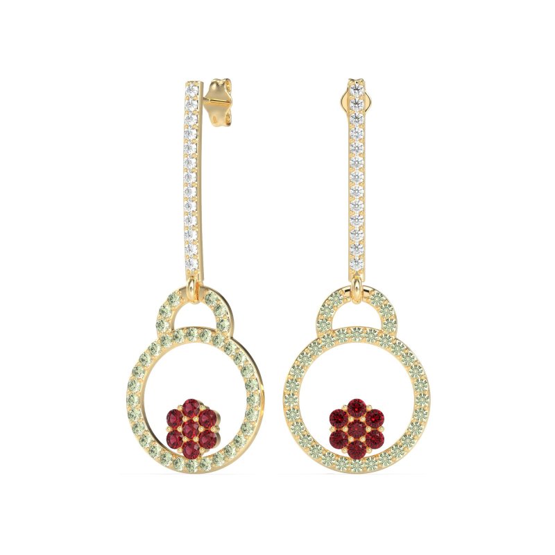 Fashion Circle Cluster Earrings