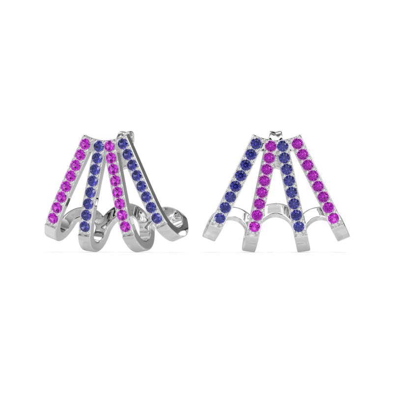 Multi-Row Huggie Earrings