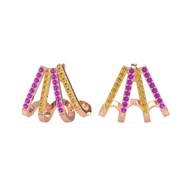 Multi-Row Huggie Earrings