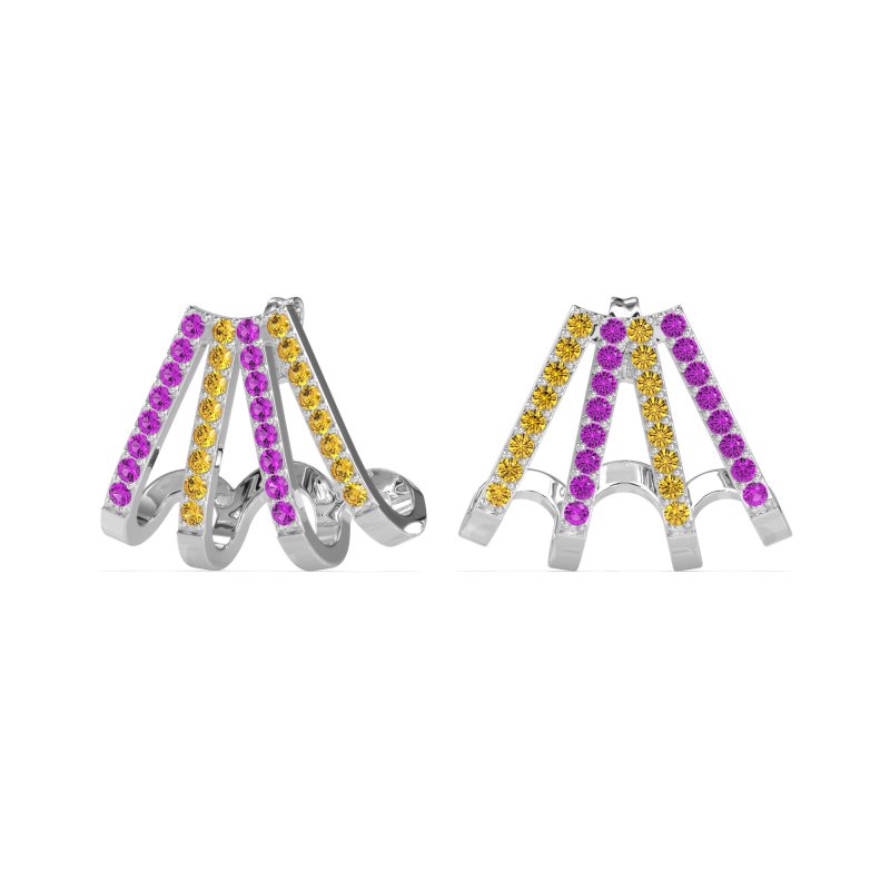 Multi-Row Huggie Earrings